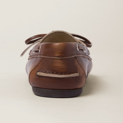 Miu Miu Bleached Leather Deck Shoes Sienna MM261074 Miu Miu Bleached Leather Deck Shoes Sienna MM261074