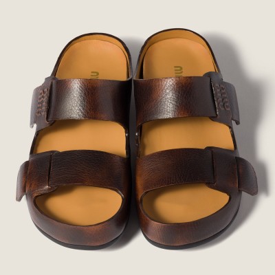Miu Miu Bleached Leather Sandals Palisander MM261165