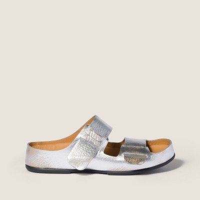 Miu Miu Bleached Leather Sandals Silver MM261166