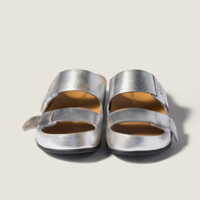 Miu Miu Bleached Leather Sandals Silver MM261166