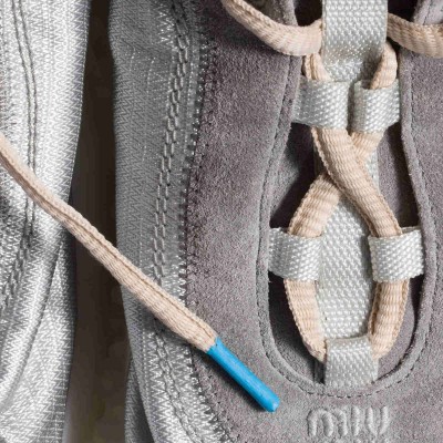 Miu Miu Bubble Technical Fabric And Suede Sneakers Cloudy Gray MM261361