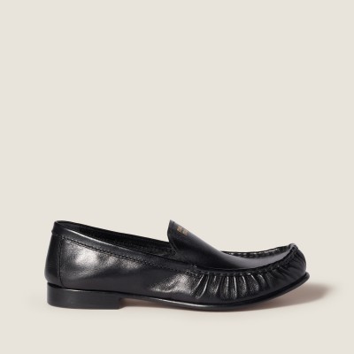 Miu Miu Buffalo Leather Loafers Black MM261089 Miu Miu Buffalo Leather Loafers Black MM261089