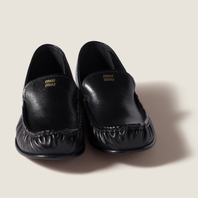 Miu Miu Buffalo Leather Loafers Black MM261089 Miu Miu Buffalo Leather Loafers Black MM261089