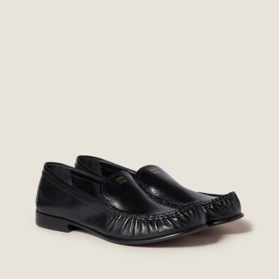 Miu Miu Buffalo Leather Loafers Black MM261089 Miu Miu Buffalo Leather Loafers Black MM261089