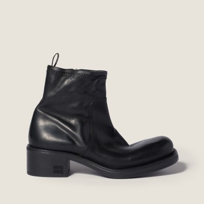 Miu Miu Calf Leather Booties Black MM261063