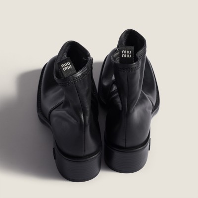 Miu Miu Calf Leather Booties Black MM261063