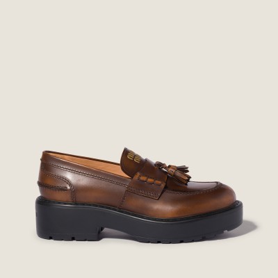 Miu Miu Deco' Leather Loafers Sienna MM261322