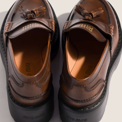 Miu Miu Deco' Leather Loafers Sienna MM261322