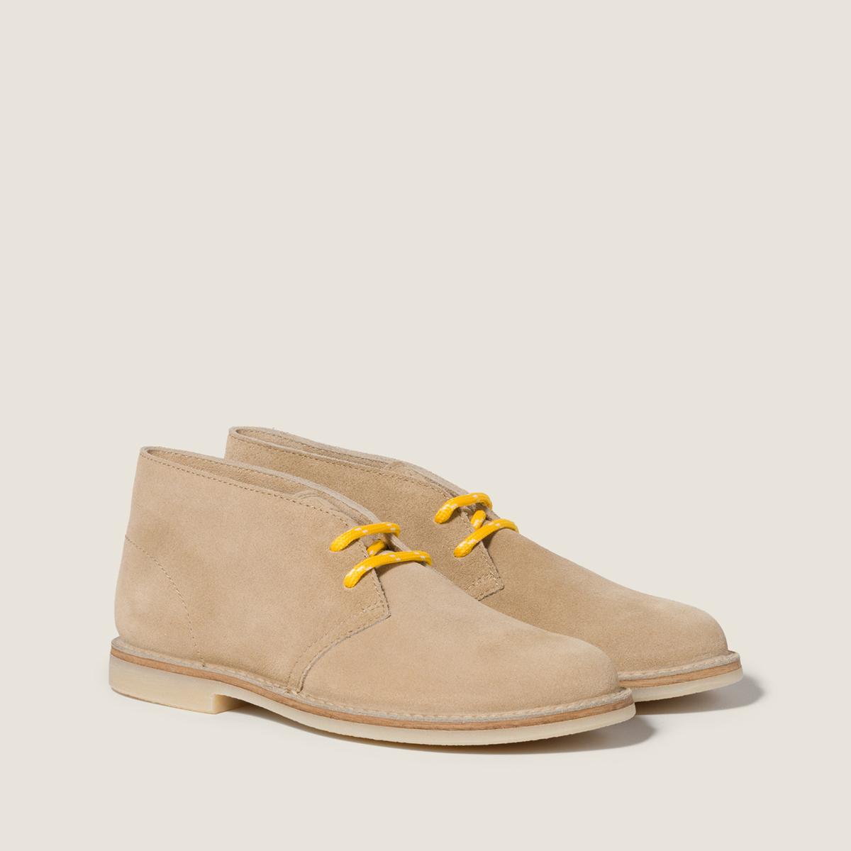Miu Miu Delave Suede Chukka Boots Ecru MM261290 Miu Miu Delave Suede Chukka Boots Ecru MM261290