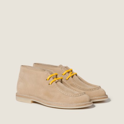 Miu Miu Delave Suede Desert Boots Ecru MM261292 Miu Miu Delave Suede Desert Boots Ecru MM261292