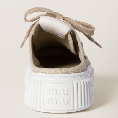 Miu Miu Denim Sneaker Mules Beige MM261114