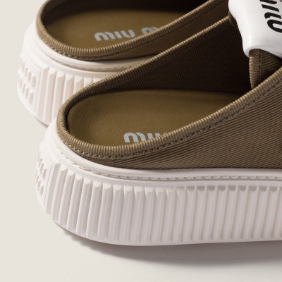 Miu Miu Denim Sneaker Mules Selva Green MM261115 Miu Miu Denim Sneaker Mules Selva Green MM261115