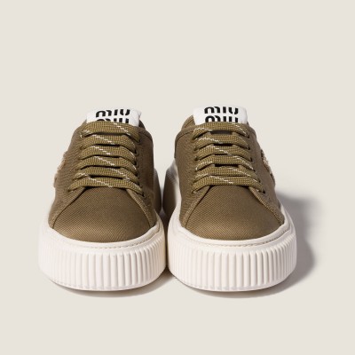 Miu Miu Denim Sneaker Mules Selva Green MM261115 Miu Miu Denim Sneaker Mules Selva Green MM261115