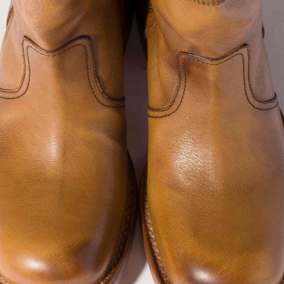 Miu Miu Embroidered Leather Boots Light Tan MM261305