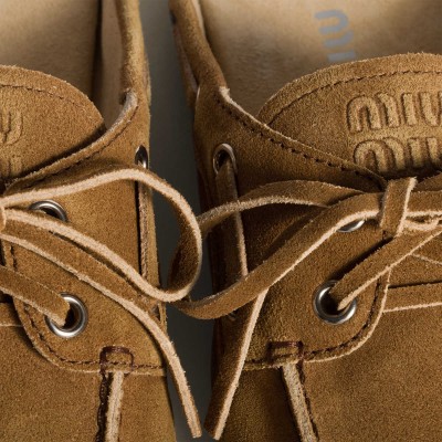 Miu Miu Faded Suede Deck Mules Cinnamon MM261112
