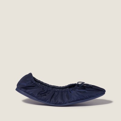 Miu Miu Foldable Technical Fabric Ballerinas Cobalt Blue MM261281