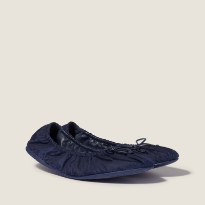 Miu Miu Foldable Technical Fabric Ballerinas Cobalt Blue MM261281 Miu Miu Foldable Technical Fabric Ballerinas Cobalt Blue MM261281