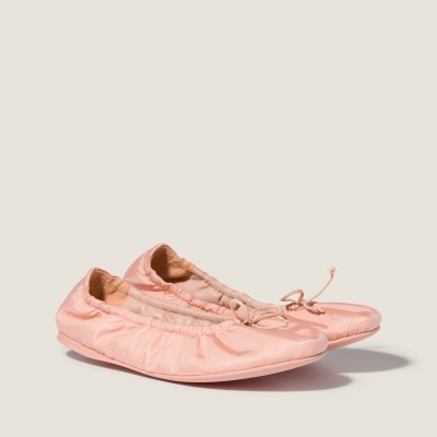 Miu Miu Foldable Technical Fabric Ballerinas Opal MM261282 Miu Miu Foldable Technical Fabric Ballerinas Opal MM261282