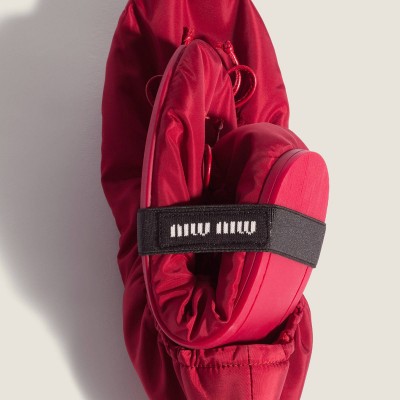 Miu Miu Foldable Technical Fabric Ballerinas Ruby Red MM261280 Miu Miu Foldable Technical Fabric Ballerinas Ruby Red MM261280