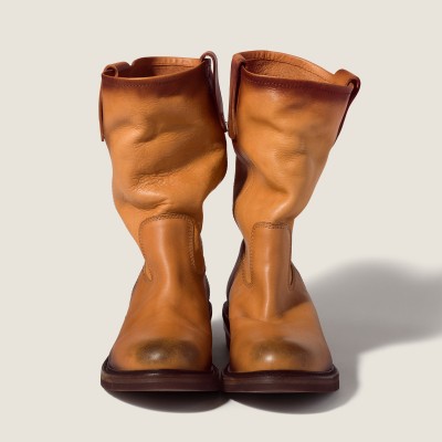 Miu Miu Foule Leather Booties Light Tan MM261067