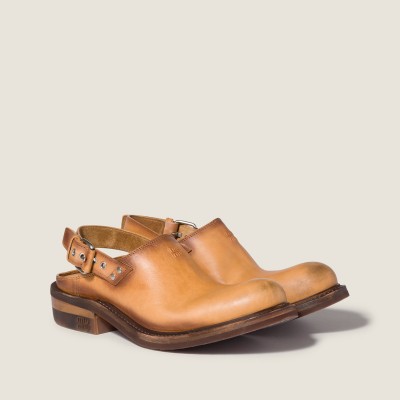Miu Miu Foule Leather Mules Light Tan MM261124 Miu Miu Foule Leather Mules Light Tan MM261124
