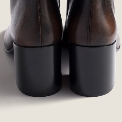 Miu Miu Fume Calf Booties Dark Brown MM261062 Miu Miu Fume Calf Booties Dark Brown MM261062