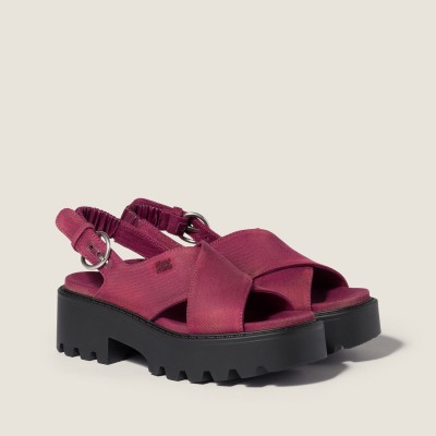 Miu Miu Gabardine Sandals Burgundy MM261169 Miu Miu Gabardine Sandals Burgundy MM261169