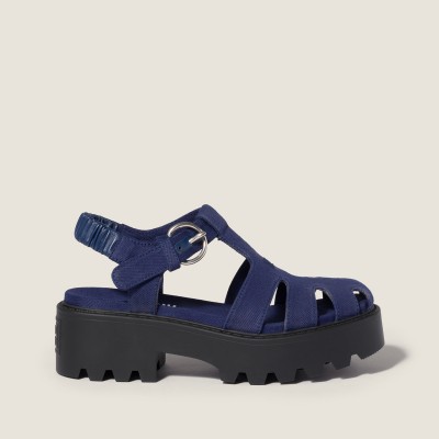 Miu Miu Gabardine Sandals Ink Blue MM261170