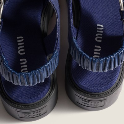Miu Miu Gabardine Sandals Ink Blue MM261170