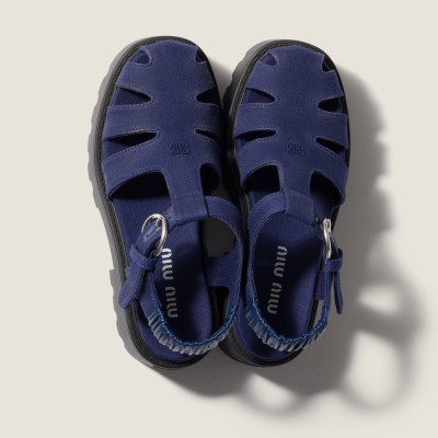 Miu Miu Gabardine Sandals Ink Blue MM261170