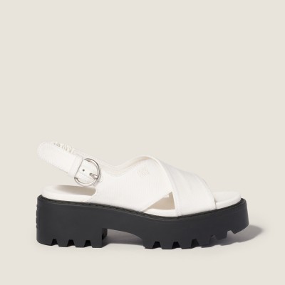 Miu Miu Gabardine Sandals Ivory MM261171