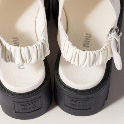 Miu Miu Gabardine Sandals Ivory MM261171