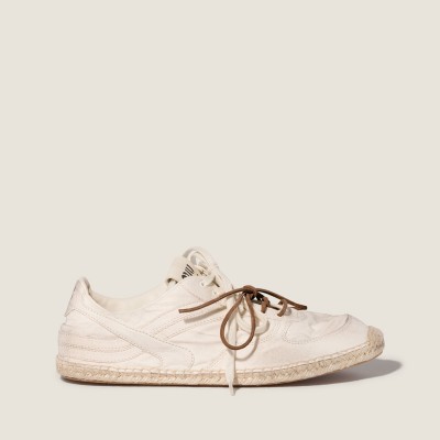 Miu Miu Gymnasium Canvas Sneakers Ecru MM261259