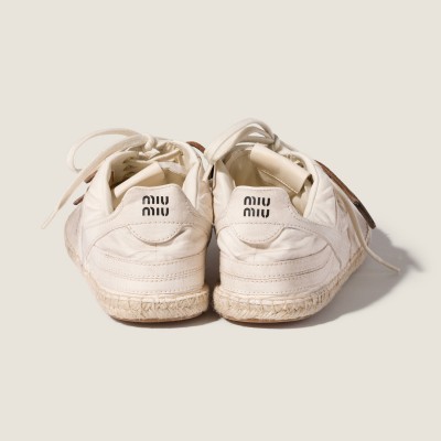 Miu Miu Gymnasium Canvas Sneakers Ecru MM261259