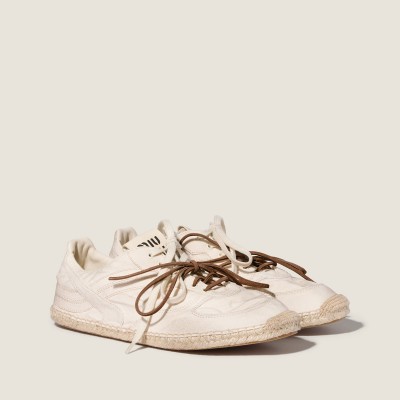 Miu Miu Gymnasium Canvas Sneakers Ecru MM261259 Miu Miu Gymnasium Canvas Sneakers Ecru MM261259