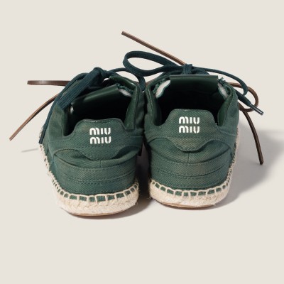 Miu Miu Gymnasium Gabardine Sneakers Bottle Green MM261260