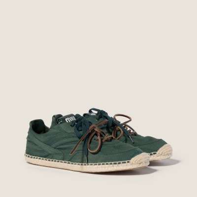 Miu Miu Gymnasium Gabardine Sneakers Bottle Green MM261260 Miu Miu Gymnasium Gabardine Sneakers Bottle Green MM261260