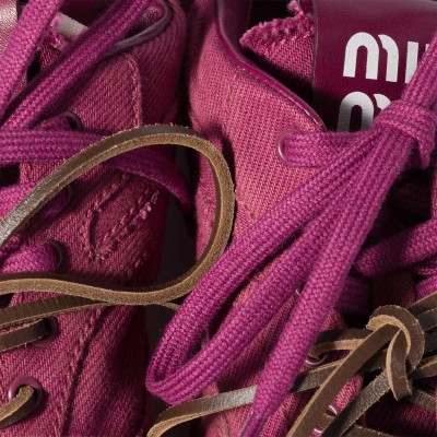 Miu Miu Gymnasium Gabardine Sneakers Burgundy MM261261