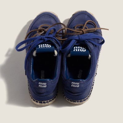 Miu Miu Gymnasium Gabardine Sneakers Ink Blue MM261262 Miu Miu Gymnasium Gabardine Sneakers Ink Blue MM261262