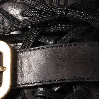 Miu Miu Gymnasium Leather Sneakers With Buckle Black MM261272