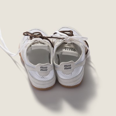 Miu Miu Gymnasium Mesh And Suede Sneakers White MM261254
