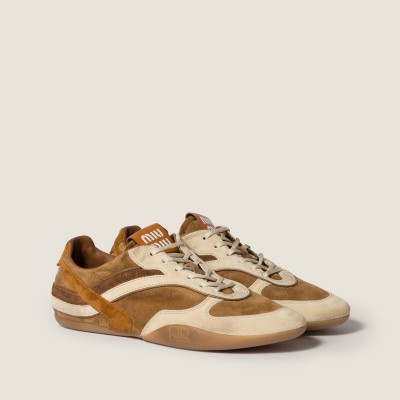 Miu Miu Gymnasium Suede Sneakers Cinnamon Amber MM261255