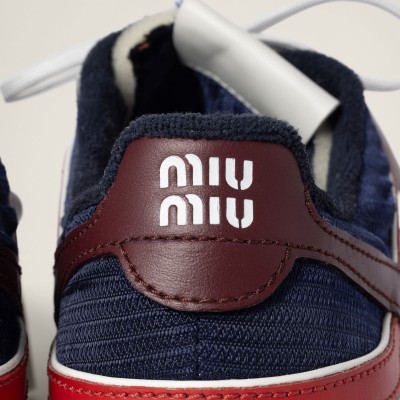 Miu Miu Gymnasium Technical Fabric And Suede Sneakers Baltic Blue Amaranth MM261256 Miu Miu Gymnasium Technical Fabric And Suede Sneakers Baltic Blue Amaranth MM261256