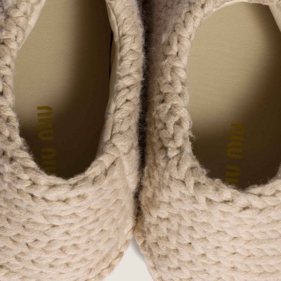 Miu Miu Knit Mules Desert Beige MM261332