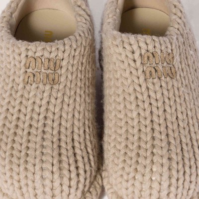 Miu Miu Knit Mules Desert Beige MM261332