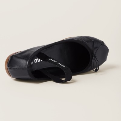 Miu Miu Leather Ballerinas Black MM261019 Miu Miu Leather Ballerinas Black MM261019