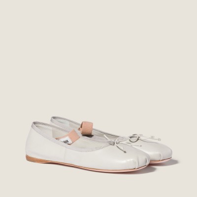 Miu Miu Leather Ballerinas Ice MM261014