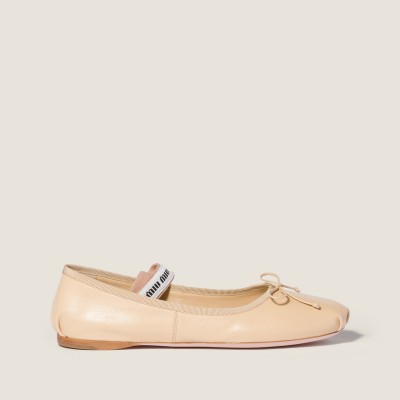 Miu Miu Leather Ballerinas Soy Green MM261015 Miu Miu Leather Ballerinas Soy Green MM261015