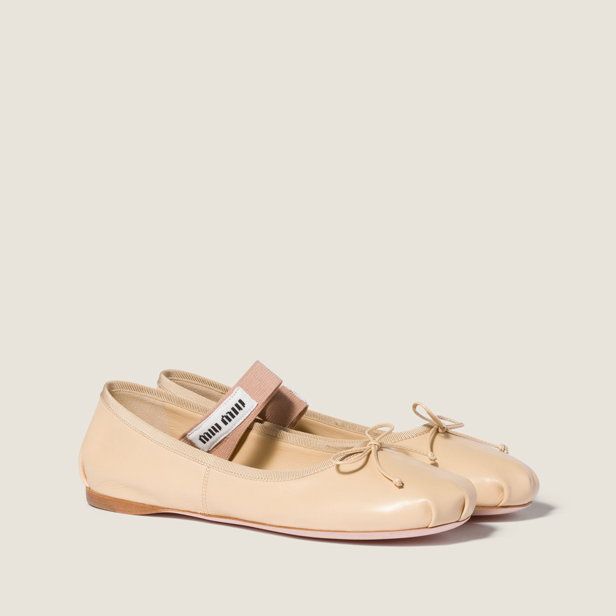 Miu Miu Leather Ballerinas Soy Green MM261015 Miu Miu Leather Ballerinas Soy Green MM261015