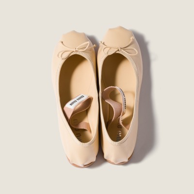 Miu Miu Leather Ballerinas Soy Green MM261015 Miu Miu Leather Ballerinas Soy Green MM261015